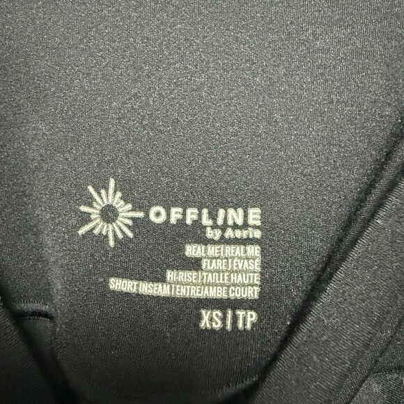 OFFLINE By Aerie Real Me High Waisted Crossover Flare Legging Black XS - Picture 12 of 16